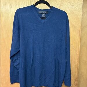 Pronto Uomo Men's V-Neck Sweater in Navy
